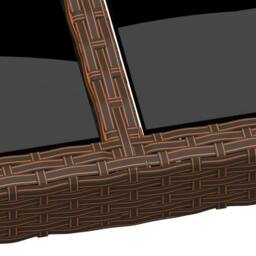 Berkfield Home Garden Table with Glass Top Brown 200x150x75 cm Rattan - Size: 200 x 150 x 75 cm - thumbnail 4