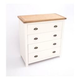 Cabinet Bits Lovere 4 Drawer Chest of Drawers Brass Cup Handle in Off-White - thumbnail 3