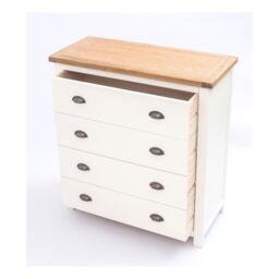 Cabinet Bits Lovere 4 Drawer Chest of Drawers Brass Cup Handle in Off-White - thumbnail 4