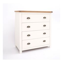 Cabinet Bits Lovere 4 Drawer Chest of Drawers Brass Cup Handle in Off-White - thumbnail 2