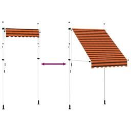 Berkfield Home Manual Retractable Awning 150 cm Orange & Brown - thumbnail 5