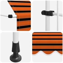 Berkfield Home Manual Retractable Awning 150 cm Orange & Brown - thumbnail 6