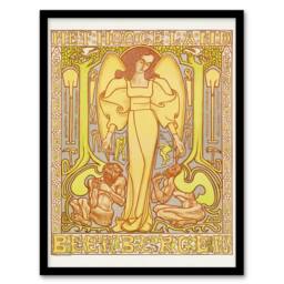 Artery8 Jan Toorop Framed Wall Art Print Het Hoogeland Beekbergen Institution in Yellow - Size: A4 - thumbnail 1
