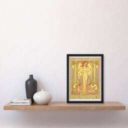 Artery8 Jan Toorop Framed Wall Art Print Het Hoogeland Beekbergen Institution in Yellow - Size: A4 - thumbnail 2