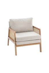 H&O Direct Wooden Armchair with Cushion in Beige - thumbnail 4