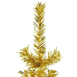 Berkfield Home Slim Artificial Half Christmas Tree with Stand Gold 150 cm - thumbnail 5