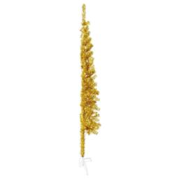 Berkfield Home Slim Artificial Half Christmas Tree with Stand Gold 150 cm - thumbnail 4