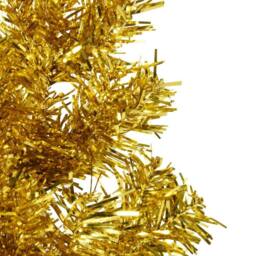 Berkfield Home Slim Artificial Half Christmas Tree with Stand Gold 150 cm - thumbnail 7