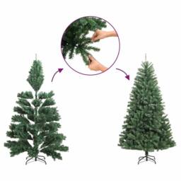 Berkfield Home Slim Artificial Half Christmas Tree with Stand Gold 150 cm - thumbnail 8