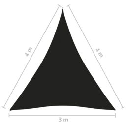 Berkfield Home Sunshade Sail Oxford Fabric Triangular 3x4x4 m Black - thumbnail 6