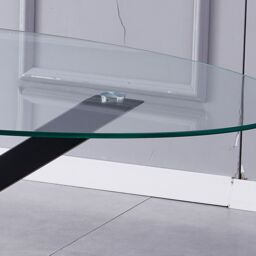 Artemis Home Orvino 160cm x 90cm Glass Oval Dining Table in Clear - Size: 160 cm x 90 cm - thumbnail 3