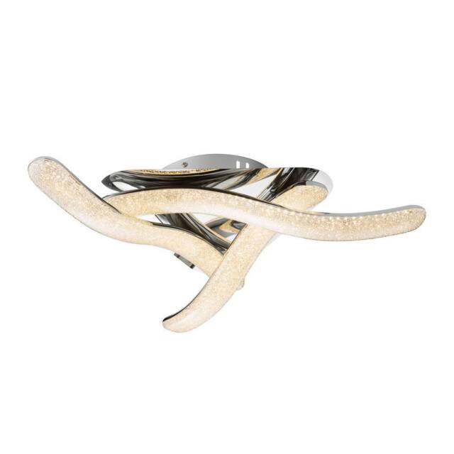 Netlighting Nabro Integrated LED Semi Flush Ceiling Light Chrome LED 3500K in Grey - image 1