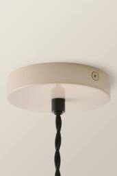 ValueLights Hampstead Metal Rolled Edge Tapered Flush Ceiling Light with Bulb in Cream - thumbnail 5