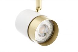 CGC Lighting 'Orio' White & Brushed Gold Triple Three Head GU10 Adjustable Ceiling Spot Light Bar - thumbnail 3
