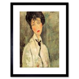 "Artery8 Amedeo Modigliani Woman A Black Tie 12x16"" Framed Art Print in Beige - Size: W12"" x H16""" - thumbnail 1
