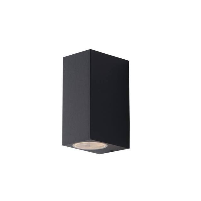 Netlighting Qubo Outdoor Aluminum Up Down Wall Lamp Anthracite IP54 GU10 in Black