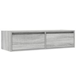 Berkfield Home TV Cabinet with LED Lights Grey Sonoma 100X35.5x25 cm - thumbnail 6