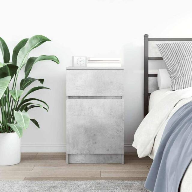Berkfield Home Durable Bedside Cabinet Concrete Grey 39x35x65 cm Engineered Wood - Size: 39 x 35 x 65 cm - image 1