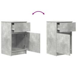 Berkfield Home Durable Bedside Cabinet Concrete Grey 39x35x65 cm Engineered Wood - Size: 39 x 35 x 65 cm - thumbnail 9