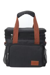 Living and Home 2-Layer Leakproof Insulated Lunch Tote Bag Adjustable Shoulder Strap in Black - thumbnail 4
