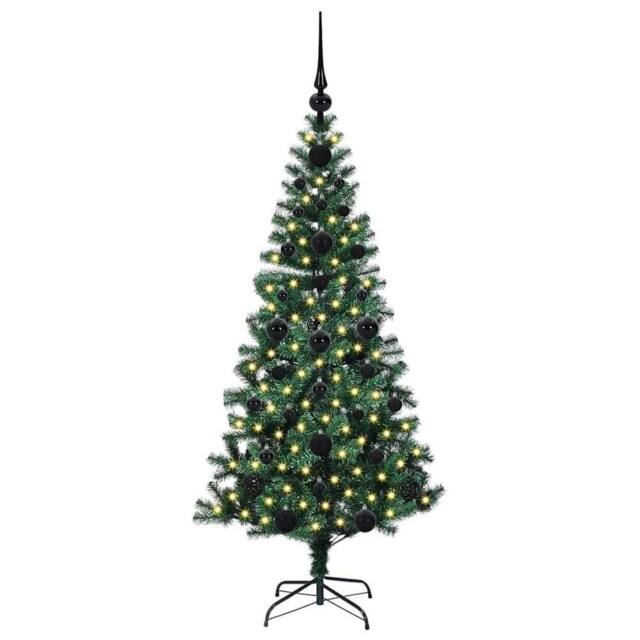Berkfield Home Elegant Artificial Pre-lit Christmas Tree Green 120 cm PVC & Metal - image 1
