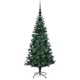Berkfield Home Elegant Artificial Pre-lit Christmas Tree Green 120 cm PVC & Metal - thumbnail 4