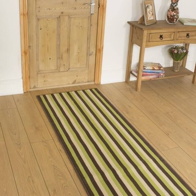 runrug Hallway Carpet Runner Rug - Soft & Comfy, 9mm - 'Broad' in Green - Size: 60 cm x 180 cm - image 1