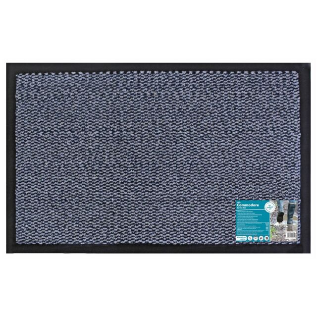 JVL Heavy Duty Commodore Vinyl Backed Barrier Door Floor Mat, 40x60cm, Blue - Size: 40 cm x 60 cm - image 1