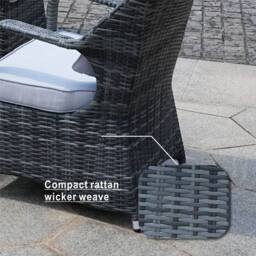 Direct Wicker Outdoor 7‑Piece Dining Set with Fire Pit Table in Grey - Size: 6 Person - thumbnail 7