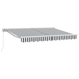 Berkfield Home Retractable Awning Manual Anthracite & White 350x200 cm - thumbnail 2