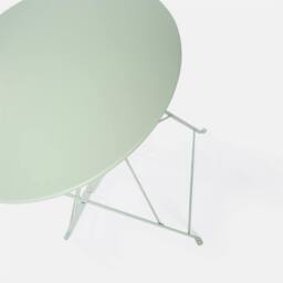 OHS 3 Set Metal Bistro Chair & Table Set Garden Patio Seating in Pale Green - thumbnail 9