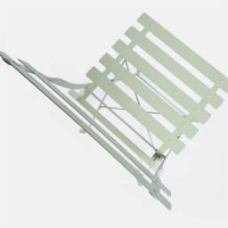 OHS 3 Set Metal Bistro Chair & Table Set Garden Patio Seating in Pale Green - thumbnail 8