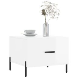 Berkfield Home Coffee Tables 2pcs High Gloss White 50x50x40 cm Engineered Wood - Size: 50 x 50 x 40 cm - thumbnail 3