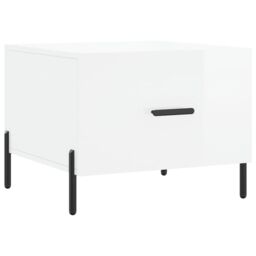 Berkfield Home Coffee Tables 2pcs High Gloss White 50x50x40 cm Engineered Wood - Size: 50 x 50 x 40 cm - thumbnail 5