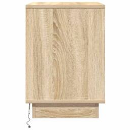 Berkfield Home Bedside Cabinets with LED 2 pcs Sonoma Oak 50x34.5x50 cm in Beige - thumbnail 7