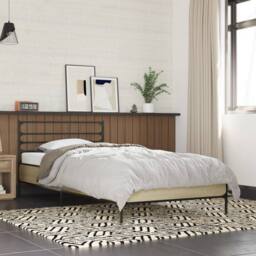 Berkfield Home Durable Bed Frame without Mattress Sonoma Oak 90x200 cm in Light Oak - thumbnail 2