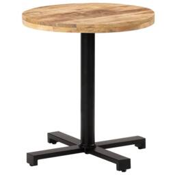 Berkfield Home Bistro Table Round Ã˜70x75 cm Rough Mango Wood in Brown - Size: 70x75 cm - thumbnail 8