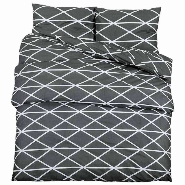 Berkfield Home Duvet Cover Set Grey 140x200 cm Cotton - image 1
