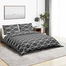Berkfield Home Duvet Cover Set Grey 140x200 cm Cotton - thumbnail 2