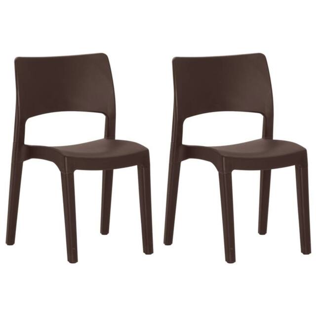 Berkfield Home Garden Chairs 2 pcs Mocha Polypropylene in Brown - image 1