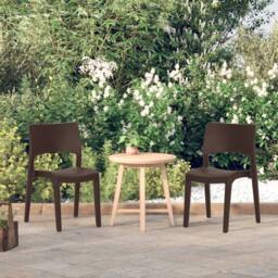 Berkfield Home Garden Chairs 2 pcs Mocha Polypropylene in Brown - thumbnail 2