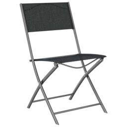 Berkfield Home Folding Outdoor Chairs 2 pcs Black Steel & Textilene - thumbnail 3