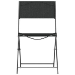 Berkfield Home Folding Outdoor Chairs 2 pcs Black Steel & Textilene - thumbnail 4
