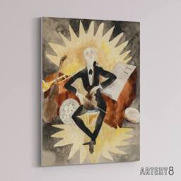 "Artery8 String Musician Portrait Charles Demuth Canvas Wall Art Print - Size: W18"" x H24""" - thumbnail 2