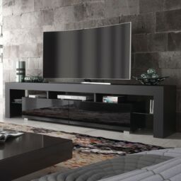 Creative Furniture TV Unit 200cm Modern - Black with High Gloss Doors - thumbnail 6