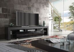 Creative Furniture TV Unit 200cm Modern - Black with High Gloss Doors - thumbnail 2
