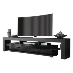 Creative Furniture TV Unit 200cm Modern - Black with High Gloss Doors - thumbnail 5