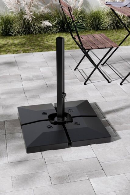 Garden Sanctuary 4 Piece Fillable Patio Umbrella Stand Set in Black - image 1