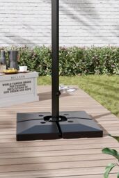 Garden Sanctuary 4 Piece Fillable Patio Umbrella Stand Set in Black - thumbnail 2