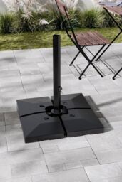 Garden Sanctuary 4 Piece Fillable Patio Umbrella Stand Set in Black - thumbnail 1
